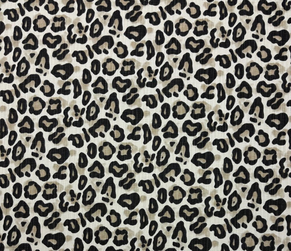 PREMIER PRINTS GOBI BEIGE BLACK LEOPARD SPOTS MULTIUSE FABRIC BY THE YARD 54″W