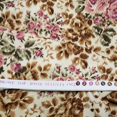 Pink Roses Fabric Cotton Quilting David Textiles Beth Bruske 3+ Yards 44″