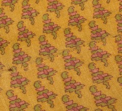 Sushila Vintage Pure Woolen Scrap Saree Woven BRANDED Mustard Sari Craft Fabric