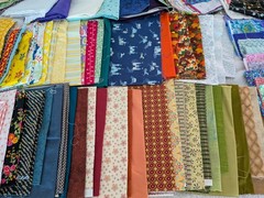 11 Pound Lot COTTON Quilt Fabric Fat Quarters and Larger, Squares, and Strips