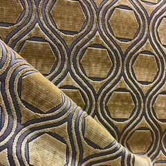 POLLACK FABRICS CUT VELVET UPHOLSTERY FABRIC ENGAGEMENT ANTIQUE GOLD 2.38 YARDS