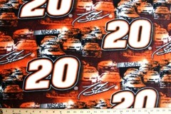 Fleece Tony Stewart #20 NASCAR Racing Sports Fleece Fabric Print by Yard A408.49