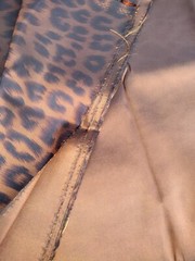 Rust-Brown LEOPARD PRINT Iridescent Satin/Taffeta REVERSIBLE FABRIC – per yard