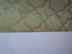 Light Lime Green Arabesque Decorators Fabric by the yard