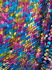 Iridescent Multicolor Sequins On Mesh Fabric By The Yard Hologram Glitz Paillett