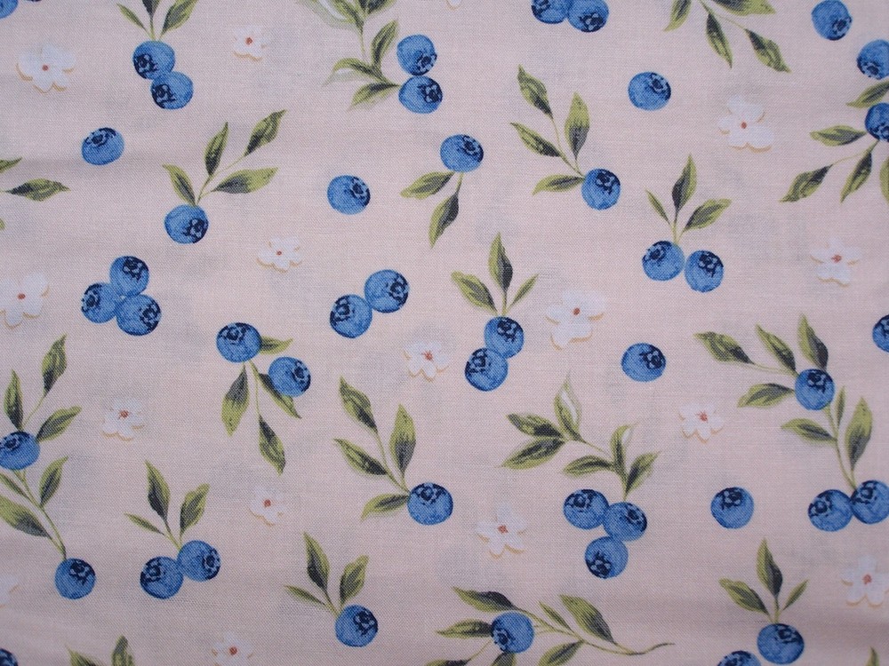 9″x21″ Blueberry Floral Cotton Calico Fabric