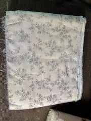 100% Cotton Double Gauze Fabric Remnant Gray Floral 11.5 oz 8” Wide