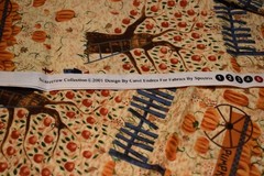 1 YARD EACH fabric lot AUTUMN pumpkin apple SCARECROW BORDER PRINT carol endres