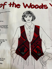 25-03-129 Fabric Panel-OUT OF THE WOODS-DREAMSPINNERS-VIP-ADULT RED VEST