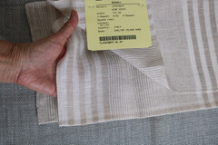 6 Ralph Lauren Fabric Remnants 24″x26″ Mostly Sheers Stripes Whites, Creams