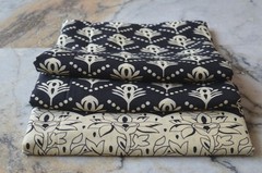 Black & Beige Hand Print Fabric 100% Cotton 10 Yard NO DUTY CHARGES 100%✅ZK-369