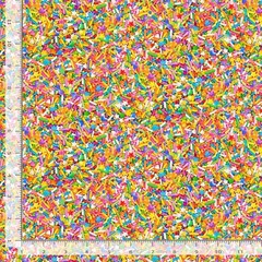 Cotton The Sweet Life Sprinkles Rainbow Hearts Fabric Print by Yard D570.28
