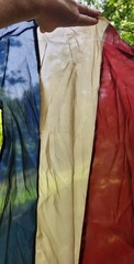 NEW 2 Tea Stained Patriotic Fabric Panels 19.5 FT -Railing, Arch, Parade, Events