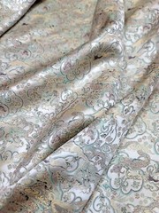 Asian Pattern Jacquard Brocade Fabric By The Yard Sage Beige For Dress Upholster