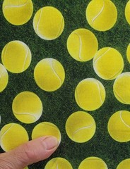 1/2 yd “SPORTS LIFE ” tennis ball fabric cotton print Robert Kaufman #19492