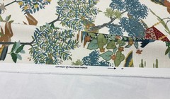 P KAUFMANN SHALIMAR GARDEN DOCUMENT PEACOCK TOILE MULTIUSE FABRIC BY YARD 54″W