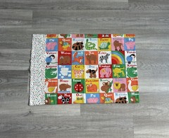 Vintage Alphabet Animals Fabric Pillowcase Standard Pillow Case Size 29” X 19”