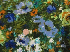 5073. 5th Ave Designs FLORAL SCREEN PRINT COTTON FABRIC – 49″ x 3-1/8 yds.