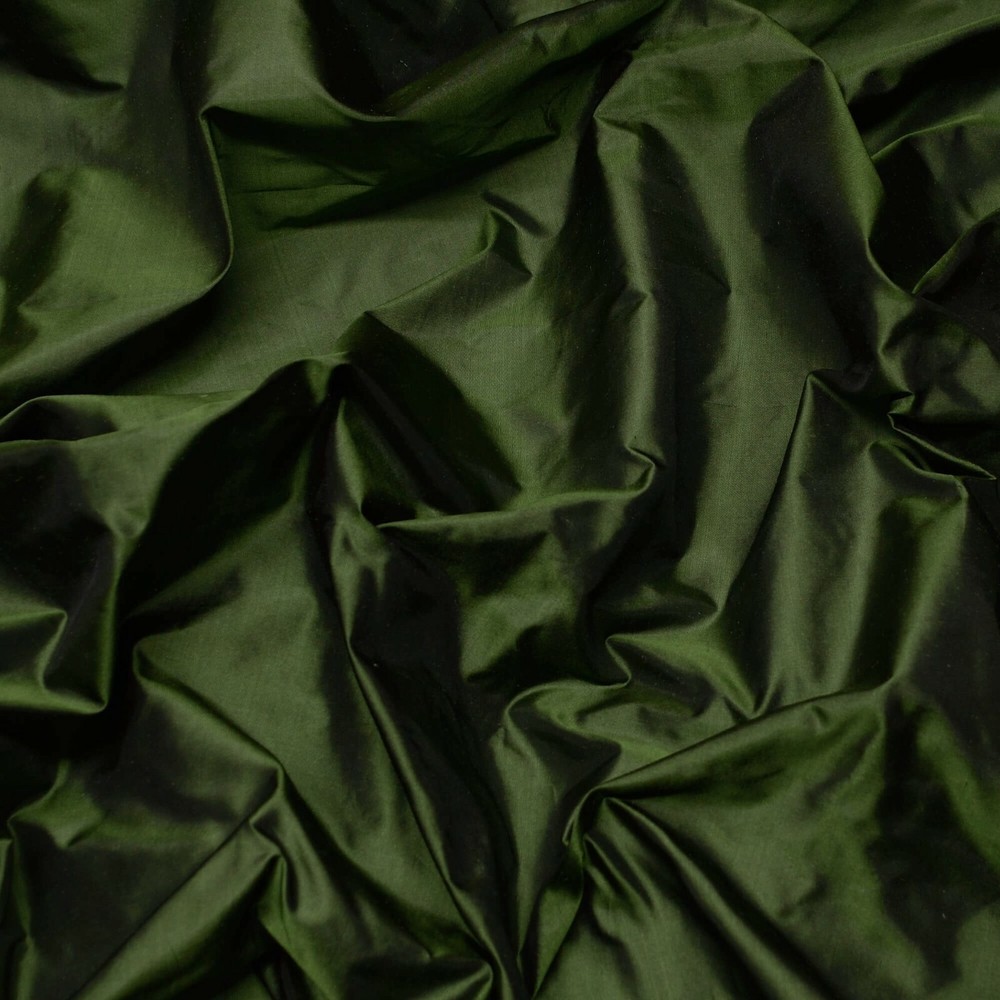Cypress Green Tissue Taffeta, 100% Silk Fabric By The Yard, 44″ Wide (TS-7339)