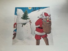 Milliken Printed Treasures old Christmas cards Images on Puma Cotton Fabric