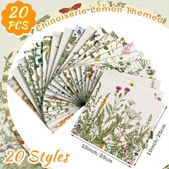 20 Pcs 10”x10” Wildflower Quilting Fabric Square Wildfloral Precuts Quilted…