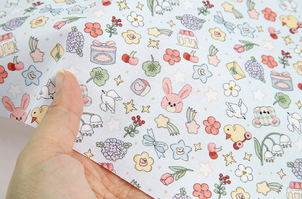 Toy Mini Casual Cute Things patterned Fabric made in Korea by the Half Yard