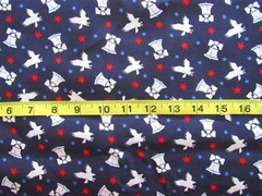 1 yd Cotton Patriotic Dark Blue with White Liberty Bells, Eagles Red/Blue Stars