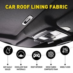 3MM Black Automotive Universal Flat Knit Headliner Fabric With Foam Backing