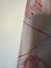 Gray Red Leaf Pattern Polyester Lining Fabric 45 in by 3.5 yards