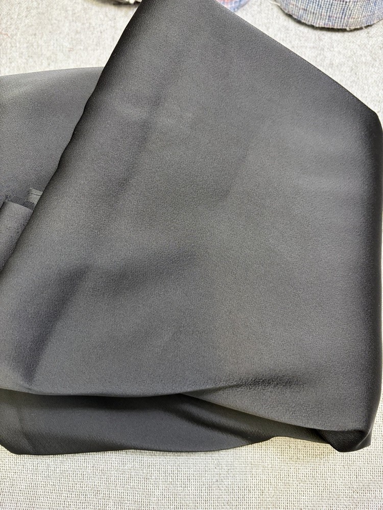 3 Yards Black Satin Bonded Fabric Nylon Cotton Backing 50 Inches wide