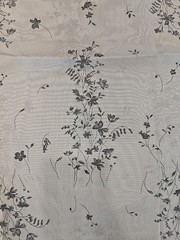 Vintage Unbranded Nylon Sheer/Semi Sheer Gray Floral Fabric 3.3yds
