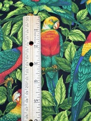 Cranston Print Works Parrots Jungle 100% Cotton Fabric Vintage Colorful 2 Ydsx44