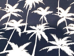 Navy Palm Outdoor Fabric Tree Tropical Deck Cushion Pillow 3 Yard Lot