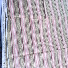 Benartex quilting cotton fabric brown pink floral stripes 64×43 1.7 yards