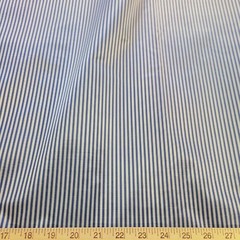 Thin Crisp Acetate Shirting – Palest Gray & French Blue Stripes