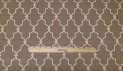 BRYANT GARDEN GATE CORNSILK TAN CREAM QUATREFOIL OUTDOOR FABRIC BY THE YARD 54″W