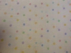 Multicolor Pastel Dots on White Cotton Fabric (44″ Wide x 36″ long)