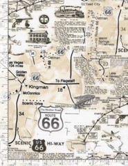 BTHY The Mother Road Route 66 Map Cream Cotton Fabric Yard Timeless Treasures