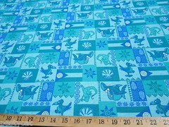 Shark and pelican print knit cotton tee shirt fabric for clothing and crafts