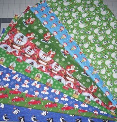 8 Christmas Fat Quarters Bundle Fabric Holiday Winter Novelty