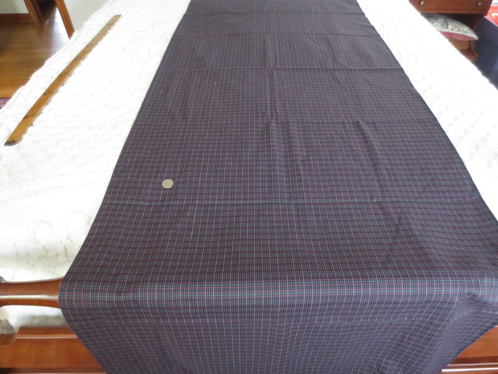 4169. Black WINDOWPANE CHECK COTTON or COTTON BLEND FABRIC – 60″ x 3-1/2 yds.