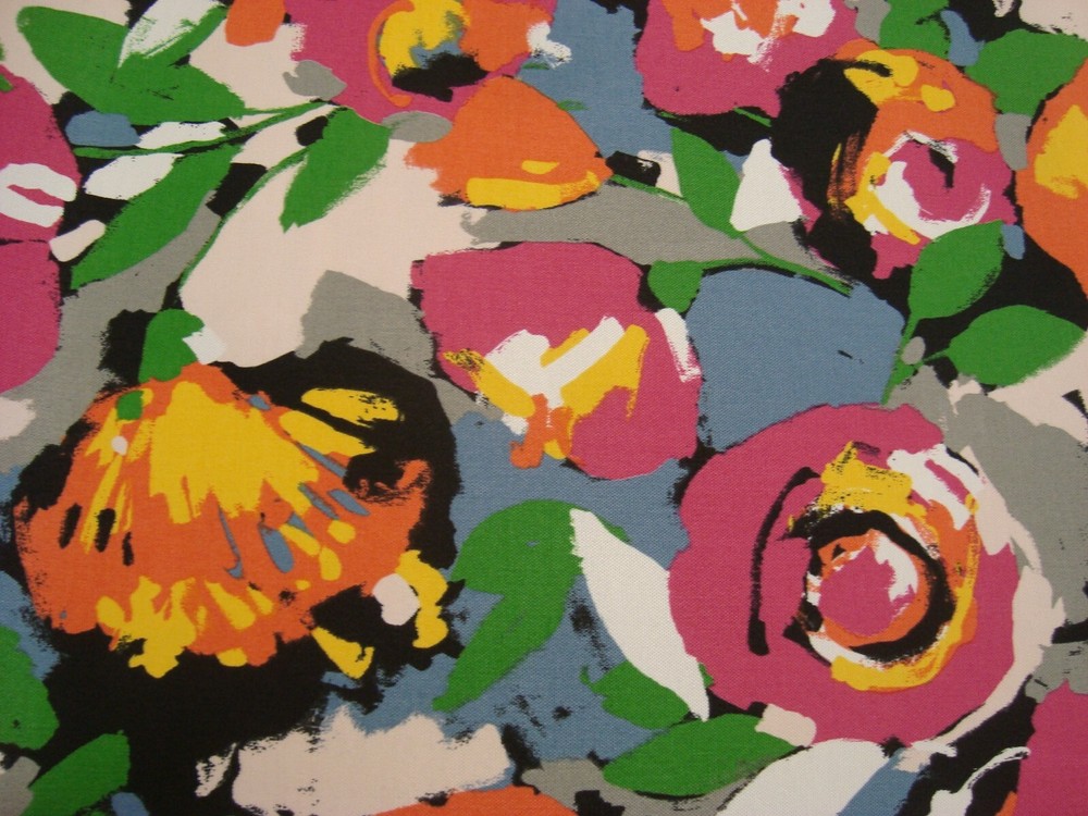 1 of 9 Yds RICHLOOM Solarium Fabric Outdoor Floral Garden Upholstery 54″ x 36″