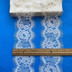 3 Yards Bright White Eyelash French Lace Trim for Sewing/Crafts/Bridal/3.5″ Wide