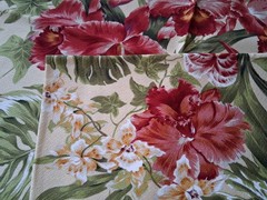 2 Bark Cloth 26″ Square Samples – Pillow Tops – Crafting – Quilting – Floral