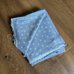 RARE Novelty Print Bows Blue Chambray Fabric Gertie Gretchen Hirsch Joann Fabric