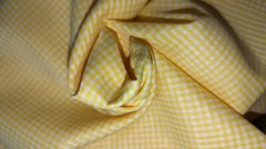 Yellow Gingham Fabric Yarn dyed woven Rayon Poly Yardage 122″ x 45″ w