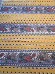 Vintage Riverdale Fabric Yellow Floral Border Print Cottagecore 80s Screen Print