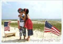 BonEful Fabric FQ Cotton Quilt Blue White Red American Flag Eagle Liberty Bell S