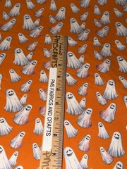 MDG Halloween Mischievous Ghosts Orange 100% light weight COTTON FABRIC by yard