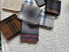 WOOL Charm Pack LOT 84 Squares! Assort PLAIDS-CHECKS-STRIPES- HERRINGBONE 5 inch